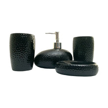Load image into Gallery viewer, 4-Piece Ceramic Bathroom Accessory Set - Black