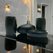 Load image into Gallery viewer, 4-Piece Ceramic Bathroom Accessory Set - Black
