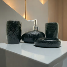 Load image into Gallery viewer, 4-Piece Ceramic Bathroom Accessory Set - Black