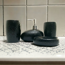 Load image into Gallery viewer, 4-Piece Ceramic Bathroom Accessory Set - Black