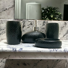 Load image into Gallery viewer, 4-Piece Ceramic Bathroom Accessory Set - Black
