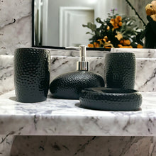 Load image into Gallery viewer, 4-Piece Ceramic Bathroom Accessory Set - Black