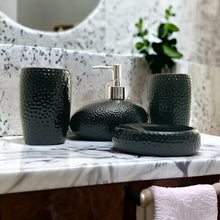 Load image into Gallery viewer, 4-Piece Ceramic Bathroom Accessory Set - Black
