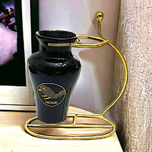 Load image into Gallery viewer, Printed Vase with Metal Stand - Black
