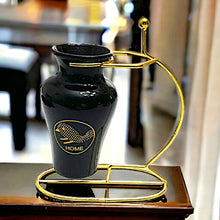 Load image into Gallery viewer, Printed Vase with Metal Stand - Black