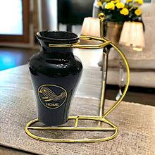 Load image into Gallery viewer, Printed Vase with Metal Stand - Black
