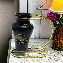 Load image into Gallery viewer, Printed Vase with Metal Stand - Black