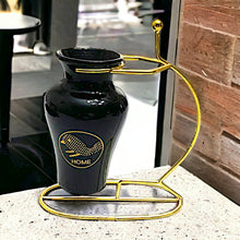 Load image into Gallery viewer, Printed Vase with Metal Stand - Black