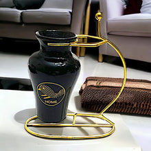 Load image into Gallery viewer, Printed Vase with Metal Stand - Black