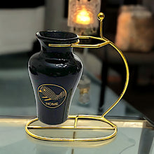 Load image into Gallery viewer, Printed Vase with Metal Stand - Black