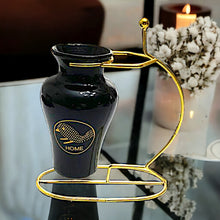 Load image into Gallery viewer, Printed Vase with Metal Stand - Black