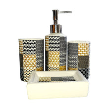 Load image into Gallery viewer, Printed Bathroom Accessory Set - Brown