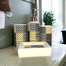 Load image into Gallery viewer, Printed Bathroom Accessory Set - Brown