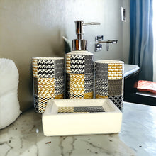 Load image into Gallery viewer, Printed Bathroom Accessory Set - Brown