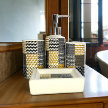 Load image into Gallery viewer, Printed Bathroom Accessory Set - Brown