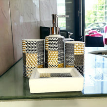 Load image into Gallery viewer, Printed Bathroom Accessory Set - Brown
