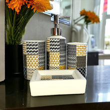 Load image into Gallery viewer, Printed Bathroom Accessory Set - Brown