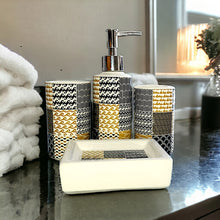 Load image into Gallery viewer, Printed Bathroom Accessory Set - Brown