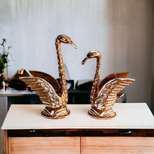 Load image into Gallery viewer, Brown Pair of Swans - 24cm Tall