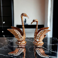 Load image into Gallery viewer, Brown Pair of Swans - 24cm Tall