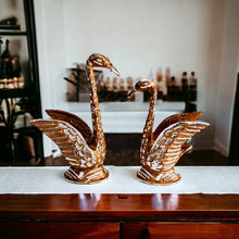 Load image into Gallery viewer, Brown Pair of Swans - 24cm Tall
