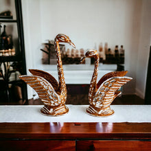 Load image into Gallery viewer, Brown Pair of Swans - 24cm Tall