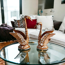 Load image into Gallery viewer, Brown Pair of Swans - 24cm Tall