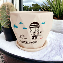 Load image into Gallery viewer, Ceramic Planter with Saucer - Big Dream