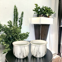Load image into Gallery viewer, Marble Glazed Planters - L Grey