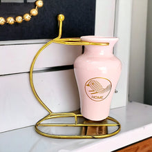 Load image into Gallery viewer, Printed Vase with Metal Stand - Pink
