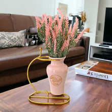 Load image into Gallery viewer, Printed Vase with Metal Stand - Pink