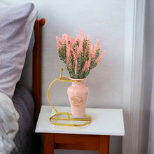 Load image into Gallery viewer, Printed Vase with Metal Stand - Pink