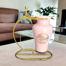Load image into Gallery viewer, Printed Vase with Metal Stand - Pink