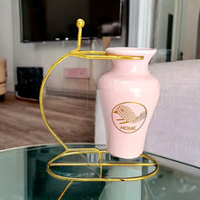 Load image into Gallery viewer, Printed Vase with Metal Stand - Pink