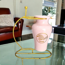 Load image into Gallery viewer, Printed Vase with Metal Stand - Pink