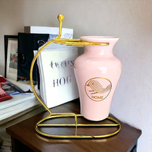 Load image into Gallery viewer, Printed Vase with Metal Stand - Pink