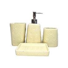 Load image into Gallery viewer, Bathroom Accessory Set - Circle Pattern Cream