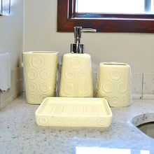 Load image into Gallery viewer, Bathroom Accessory Set - Circle Pattern Cream