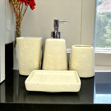 Load image into Gallery viewer, Bathroom Accessory Set - Circle Pattern Cream