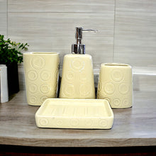 Load image into Gallery viewer, Bathroom Accessory Set - Circle Pattern Cream