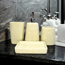 Load image into Gallery viewer, Bathroom Accessory Set - Circle Pattern Cream
