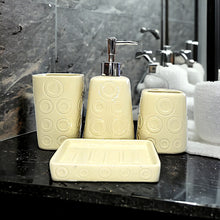 Load image into Gallery viewer, Bathroom Accessory Set - Circle Pattern Cream