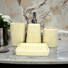 Load image into Gallery viewer, Bathroom Accessory Set - Circle Pattern Cream