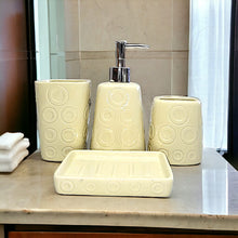 Load image into Gallery viewer, Bathroom Accessory Set - Circle Pattern Cream