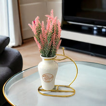 Load image into Gallery viewer, Printed Vase with Metal Stand - White