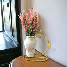 Load image into Gallery viewer, Printed Vase with Metal Stand - White