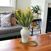 Load image into Gallery viewer, Printed Vase with Metal Stand - White