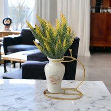 Load image into Gallery viewer, Printed Vase with Metal Stand - White
