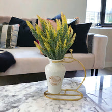 Load image into Gallery viewer, Printed Vase with Metal Stand - White