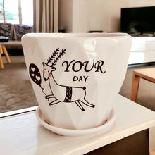 Load image into Gallery viewer, Ceramic Planter with Saucer - Your Day